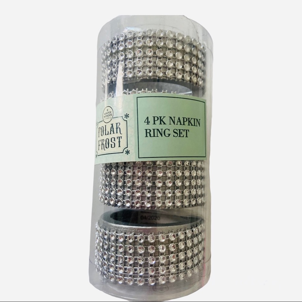 Rhinestone Napkin Rings 4pack